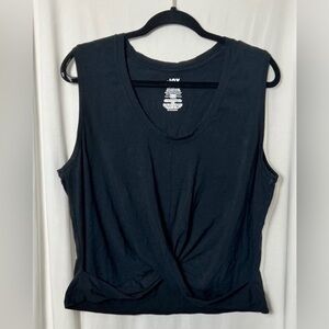 JoyLab Black Sleeveless Twist Top Size XXL